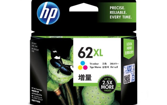 HP 62XL 高印量黑色、彩色原装墨盒